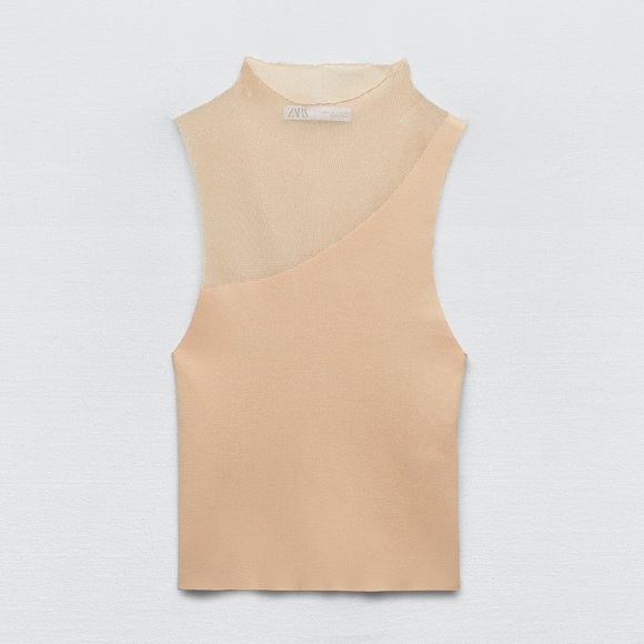 Zara Combination Knit Top Size L - Picture 3 of 3